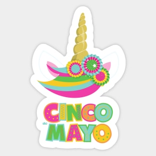 Cinco De Mayo, Unicorn, Unicorn Horn, Holiday Sticker